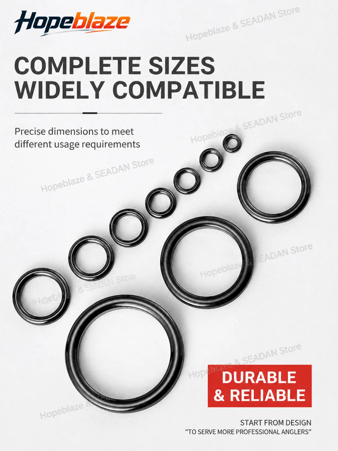 Hopeblaze 2/2.5/3/4/5/5.5/6/7/8# Black Titanium Oxide Ceramic Guide Ring for FUJI TZ Small Size Fishing Rod Ceramic Insert view 2