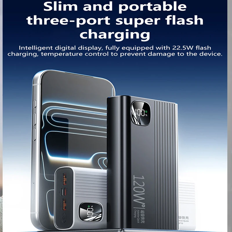 500000mAh 120W High Capacity Power Bank Super Fast Charging CCC Portable Battery Charger for iPhone 12-17 Samsung 2026