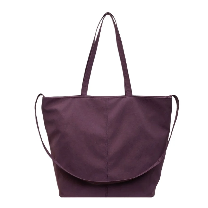 

Women's Large Capacity Nylon Shoulder Tote Bag Water-Resistant Casual Daily Japanese Harajuku Minimalist Solid Color