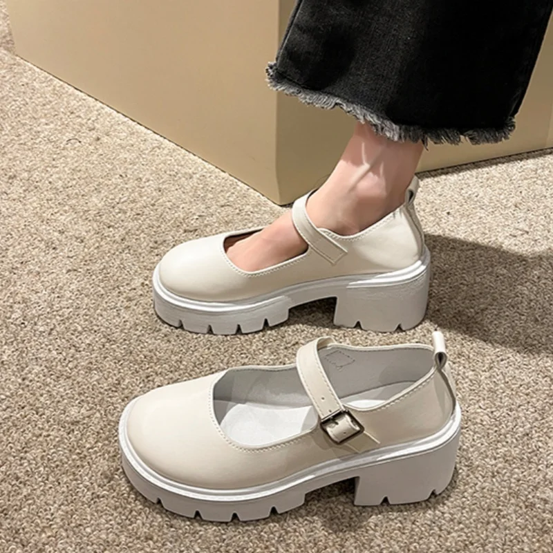 

*Spring and Autumn New Round Head Comfortable Casual Shoes for Women Fashionable Hot Selling Sexy Elegant Coarse Heel Work Shoes