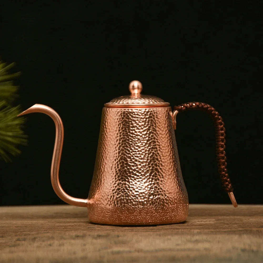 500ml Hammered Finish Gooseneck Spout Coffee Pot Long Mouth Teapot For Pour Over Brewing Tea Kettle