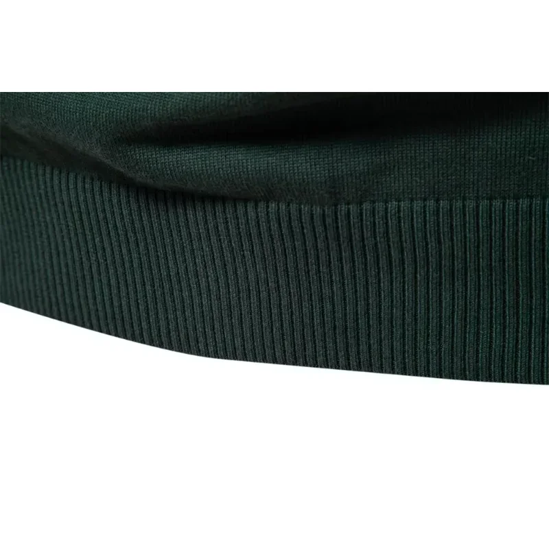 Autumn Winter Mens Sweater High-quality Half High Collar Zipper Business Casual Stripe Pullover Male Knit Sweaters Men Clothing