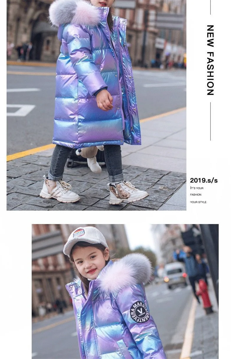 Winter Gefütterte Lange Jacken für Mädchen Dicke Warme Kapuzen-Daunenjacke Kinder Oberbekleidung Kleidung Wasserdichter Parka 5-14 Jahre – Detail 7