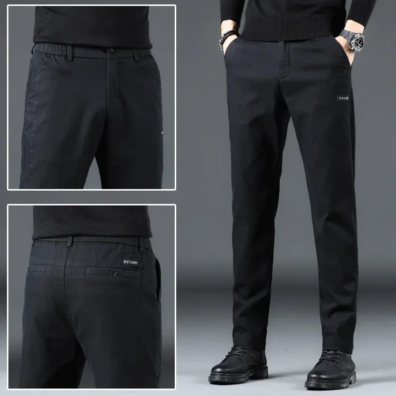 

New Straight Tube Loose Fitting Trend, Elastic Pants For Men In Spring And Autumn, Versatile Autumn And Winter, Thickened Pants