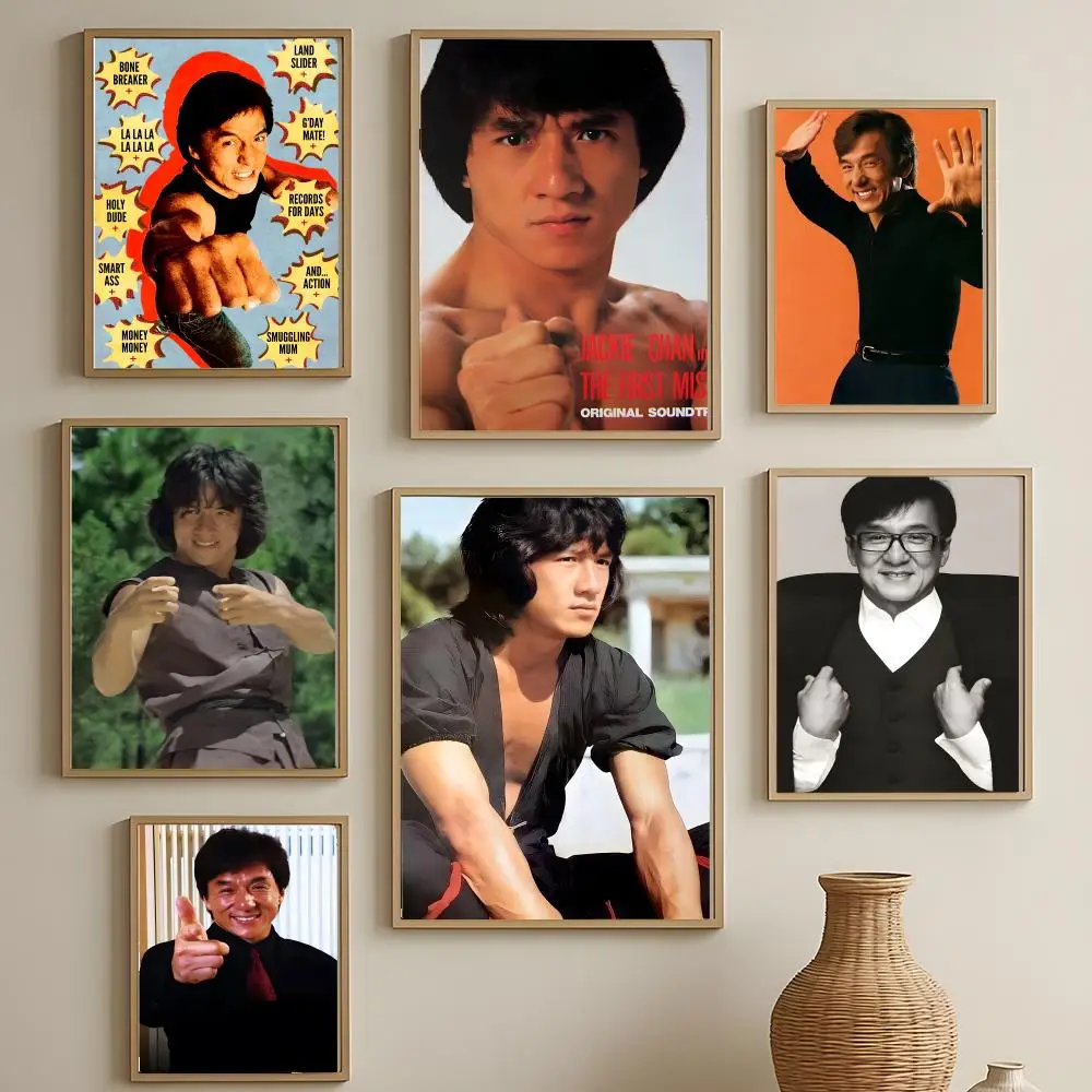 Popular Jackie Chan Poster Versatile HD Waterproof Wall Art Self-Adhesive Decor for Any Space Ideal Gift