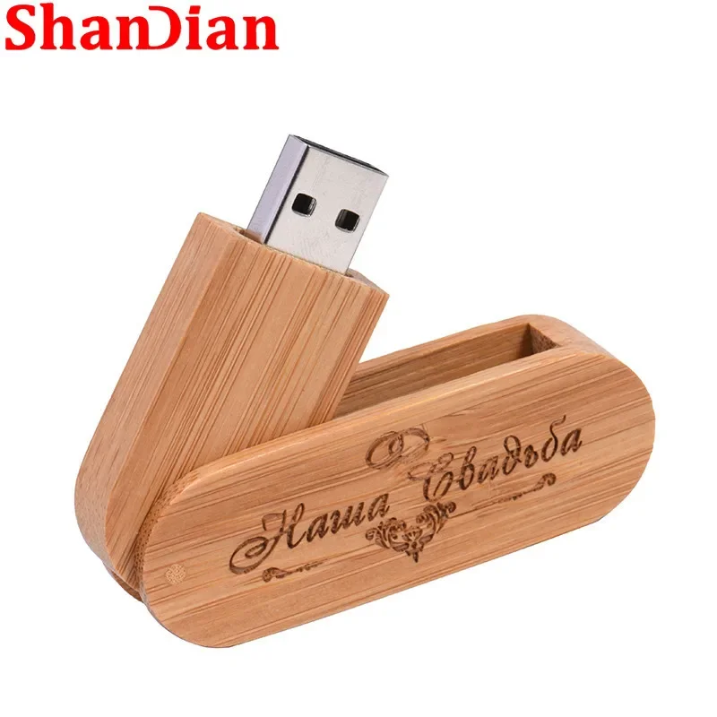 Free Custom Logo Wooden USB 2.0 Flash Drive Portable Photography Gift Pen Drive Real Capacity With Key Chain Memory Stick 64GB