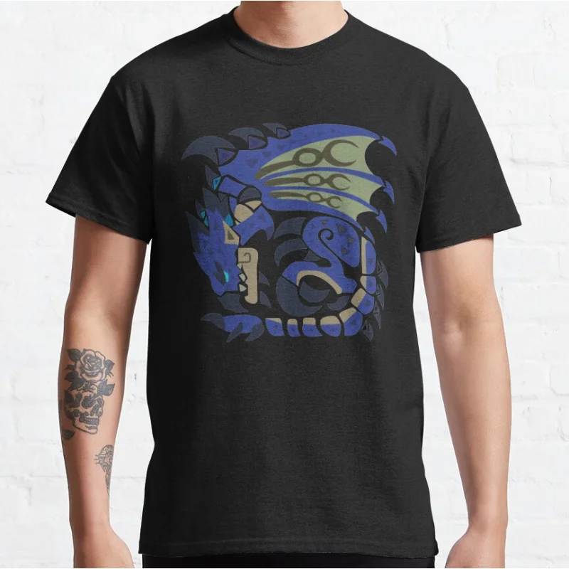 Azure Rathalos 80s Video games Monster hunter world MHW Hunting Club Graphic T Shirts for men large size Adult S-6XL tops