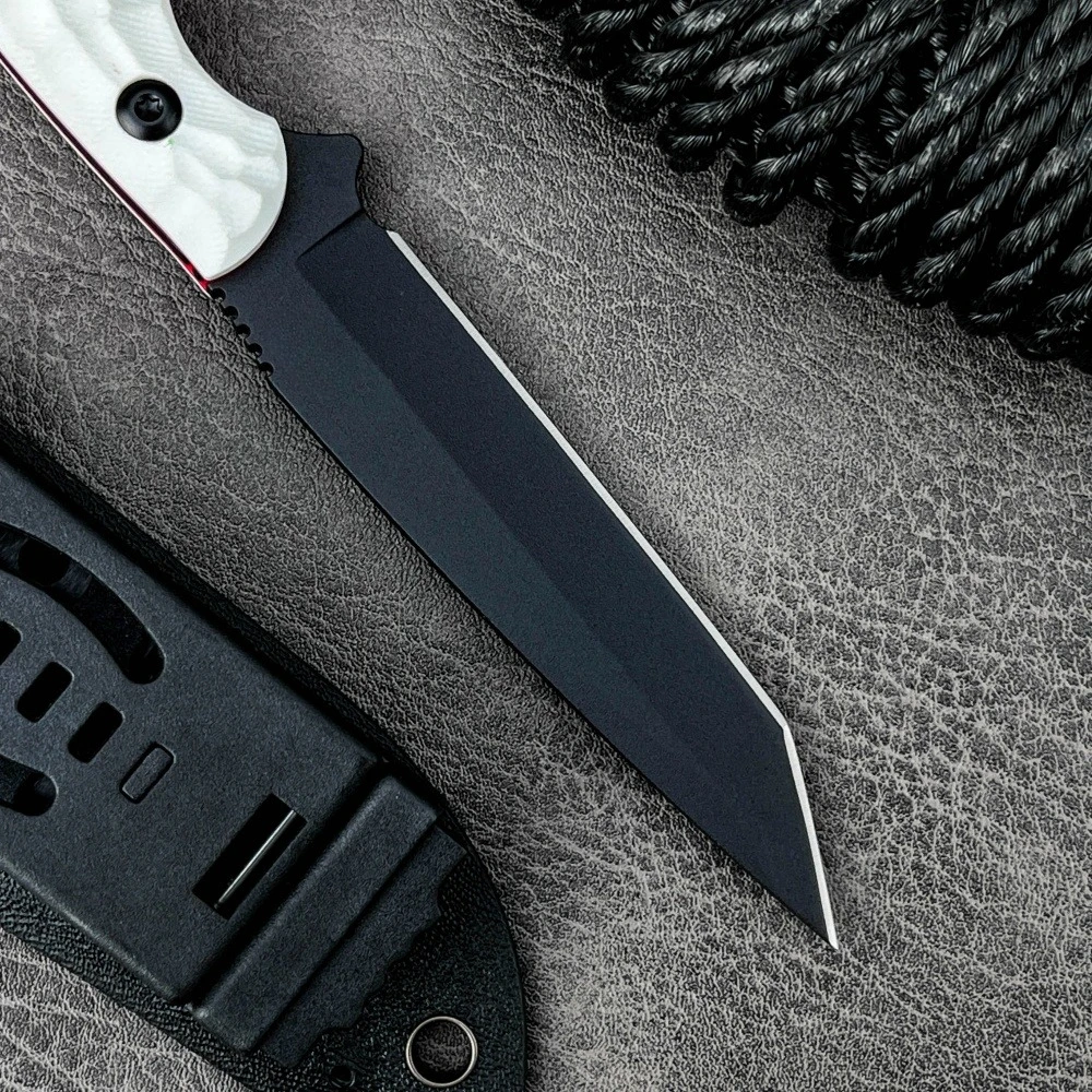 في الهواء الطلق التكتيكية الصيد مستقيم سكين البرية بقاء القتال الدفاع سكين قصير التخييم التنزه مغامرة الإنقاذ EDC سكين #4