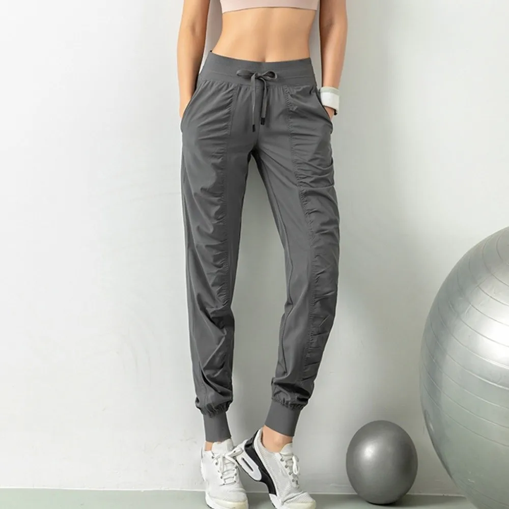 

Slimming Wrinkle Running Pants Long Tapered Yoga Pants Breathable High Waist Fitness Pants Exercise