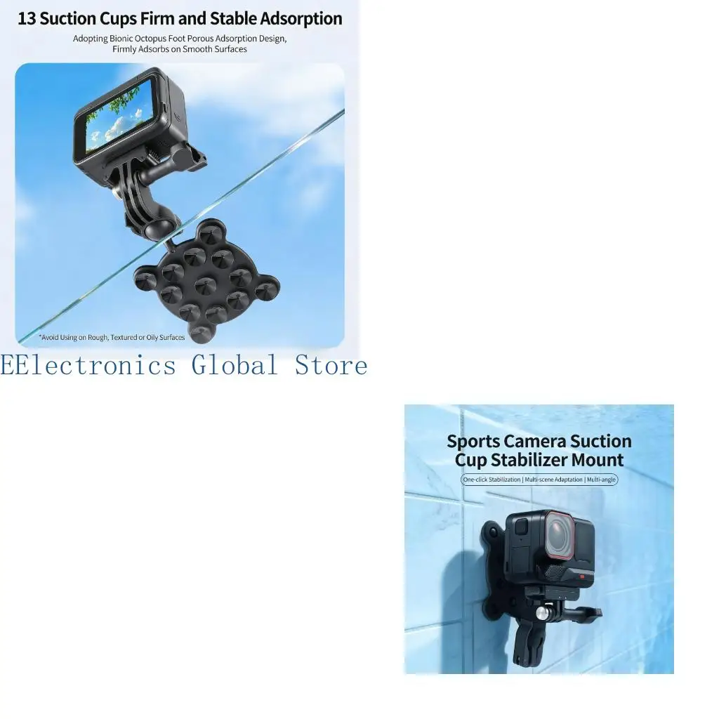 462B Multiple Angles Camera Suction Cup Mount for Sports Cameras Holder For Car Window Shot for Outdoor Adventure