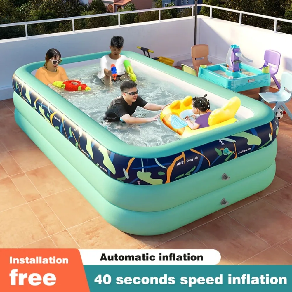 Large inflatable family pool Rectangular pool bath outdoor Children\'s Day gift