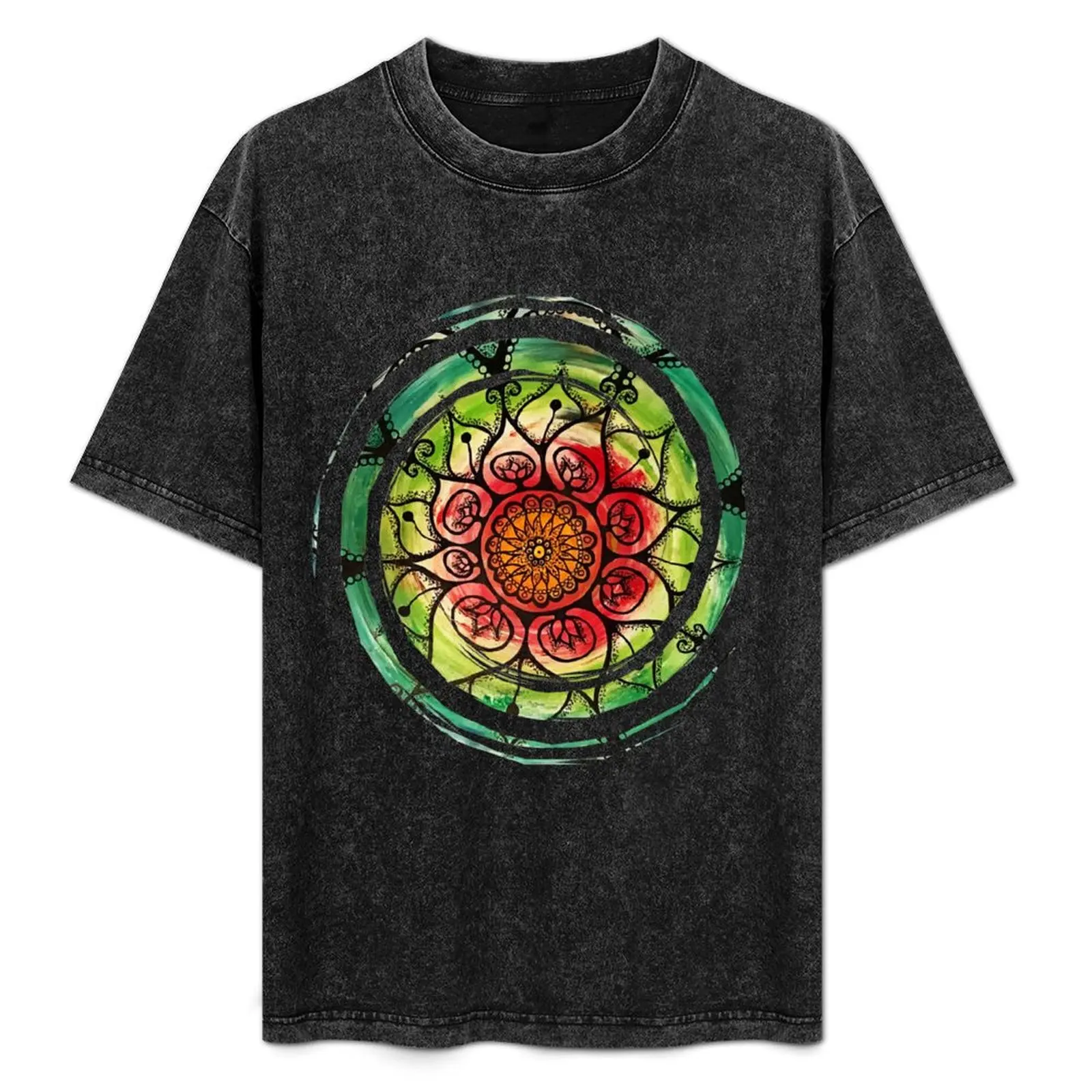 

Mandala - Flower - Art T-Shirt Basic Plain Tee for Spring and Summer