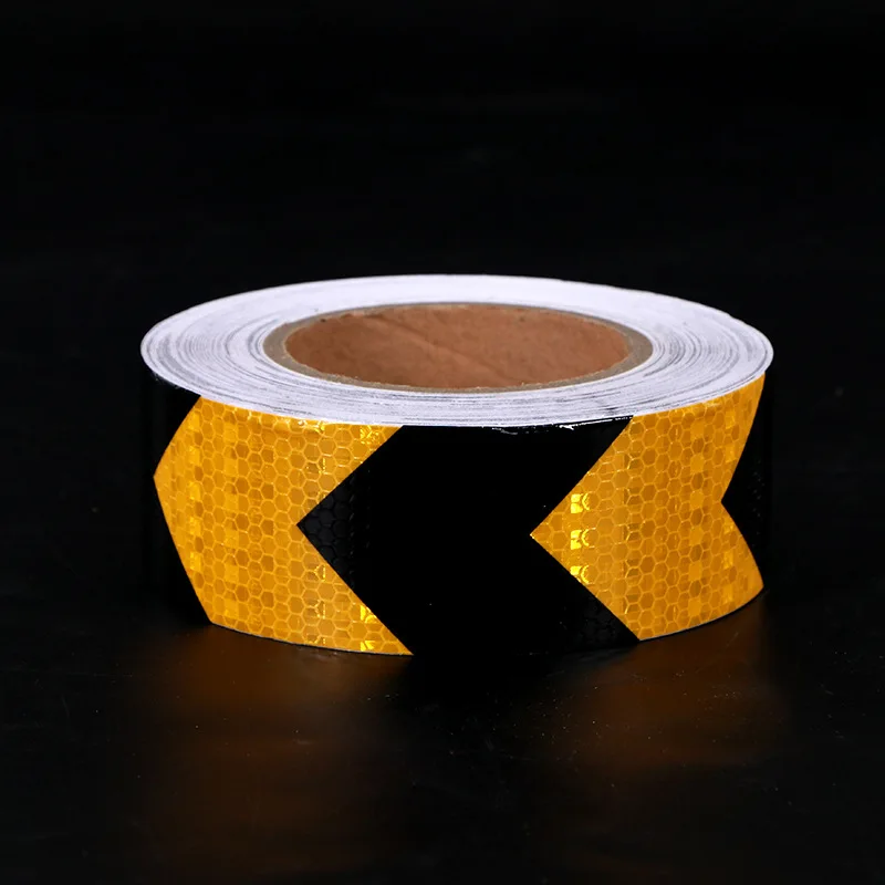 

Roadstar Black Yellow Reflective Tape Car Sticker Safety Warning Mark Arrow Reflector Protective Film for Vehicle Safety