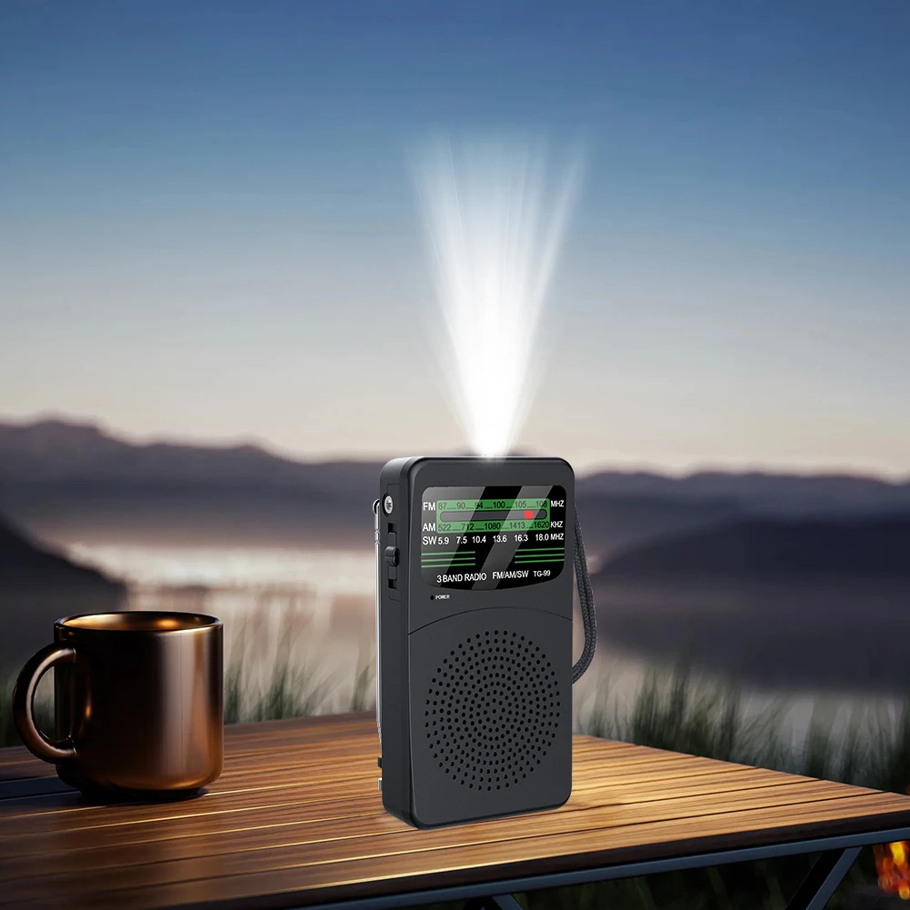 

Портативное радио AM FM SW на батарейках со светодиодным фонариком для кемпинга и экстренных подарков для пожилых людей пожилого возраста