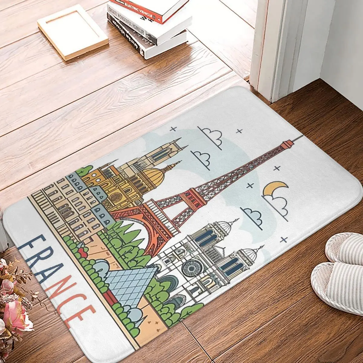 French Paris France Eiffel Tower Doormat Kitchen Entrance Home Floor Mat Anti-slip Carpet Rug for Bathroom Footpad Mats