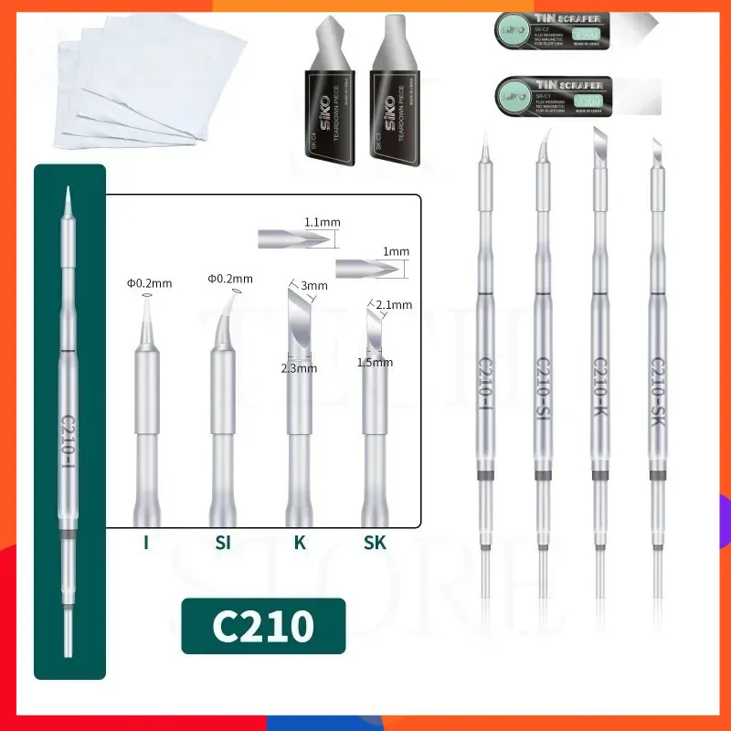 C210 I/K/Si/SK سبيكة لحام نصائح 210 التدفئة الأساسية كفاءة التوصيل الحراري YIHUA لإصلاح محطة اللحام