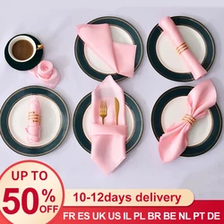 12PCS Wedding Cloth Napkins for Party Wedding Decora Square Satin Cocktail Napkin Tea Towel Soft Kitchen Dinner Table Napkins