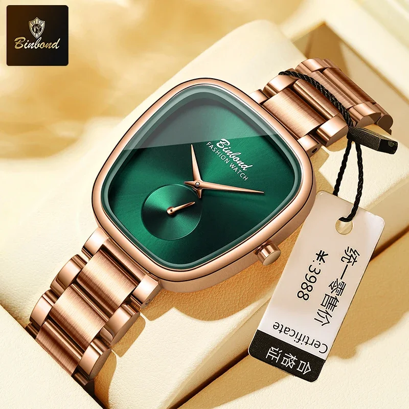 BINBOND Luxury Fashion Women's Watch Waterproof Stainless Steel Women's Watch Simple High Quality Quartz Watch watches for woman
