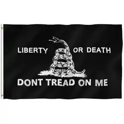 American Gadsden Flag Dont Tread On Me 3x5 Ft Polyester Yellow Black Snake Printed 90x150cm Decorative Libertarian Flags Banners