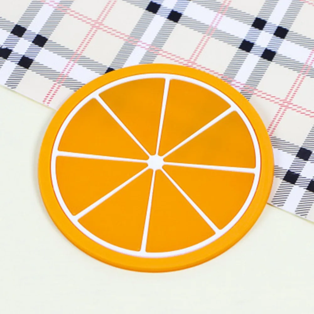 Dessous de verre en silicone anti-dérapant, isolation en forme de fruit, coupe à clics chauds, polymères, décorations de table pour la maison, accessoire de cuisine, mode
