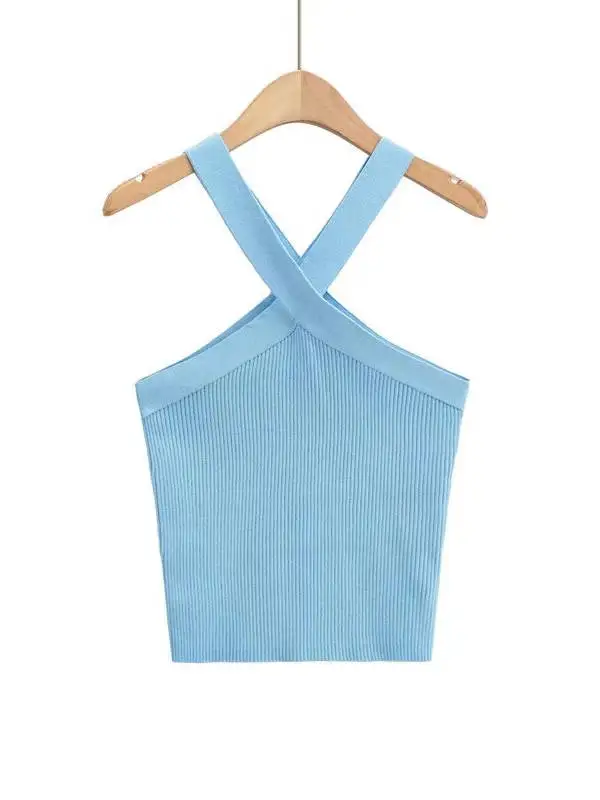 Ceco de Punto para Mujer, Estilo Dulce y Picante, con Cuello Cruzado, Ajustado, Entallado, para Usar Debajo de la Ropa o c...