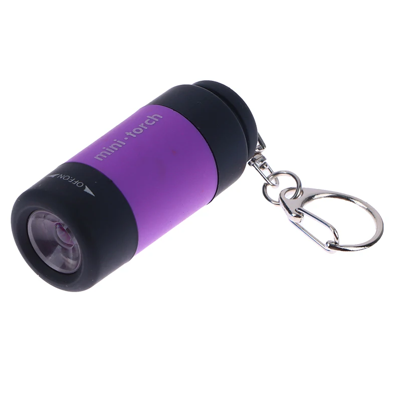 1PC Travel Outdoor Portable Children\'s Flashlight Small Keychain Light USB Charging Flashlight Strong LED