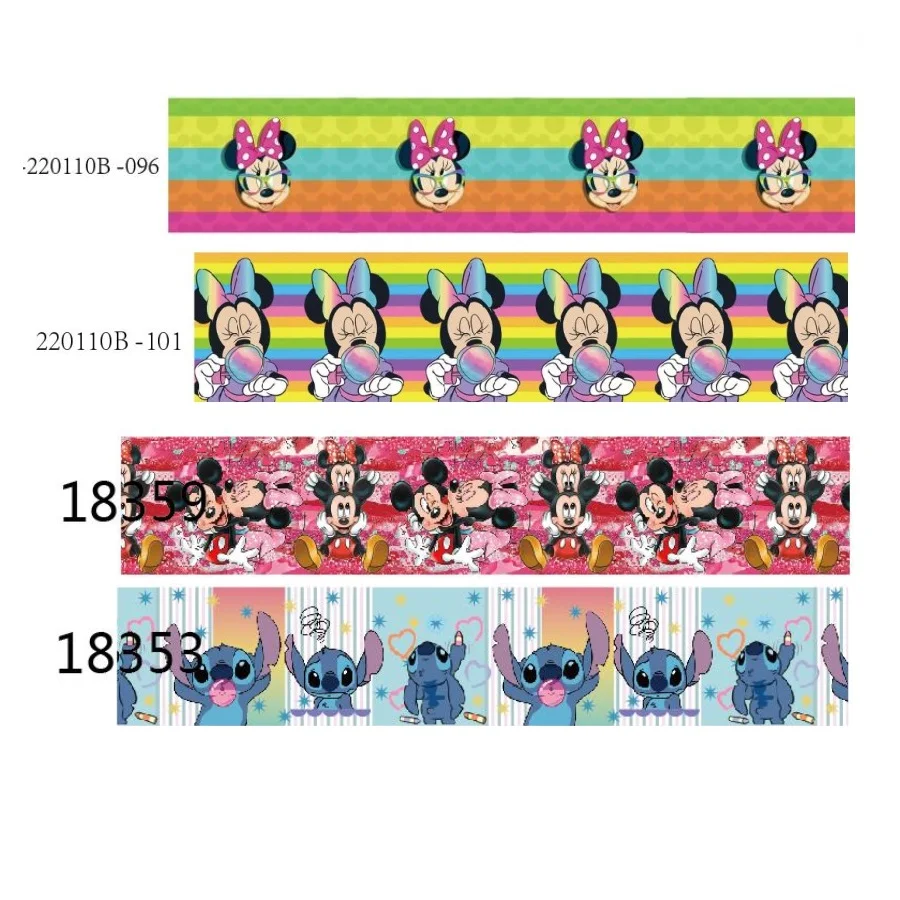 

Disney Ribbon Printed Minnie Stitch Cartoon Grosgrain Ribbon for DIY 10yards Hairbows Decoration Sew Craft Supplies Material