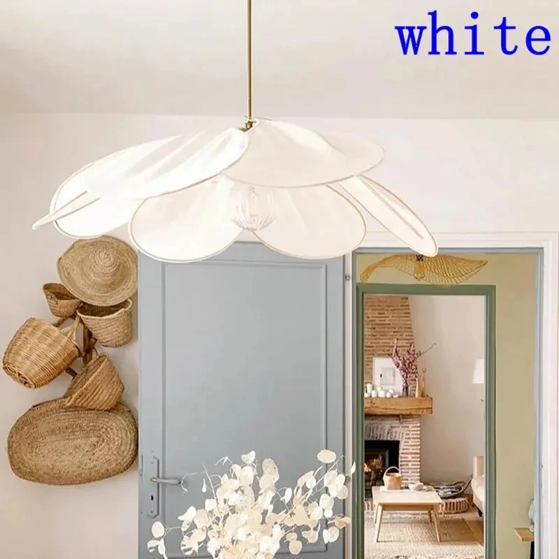 Imagem -04 - Nordic Petal Fabric Pendant Lights Lâmpadas Simples Boêmias para Sala de Jantar Sala de Estar Homestay Tea Room Chandeliers