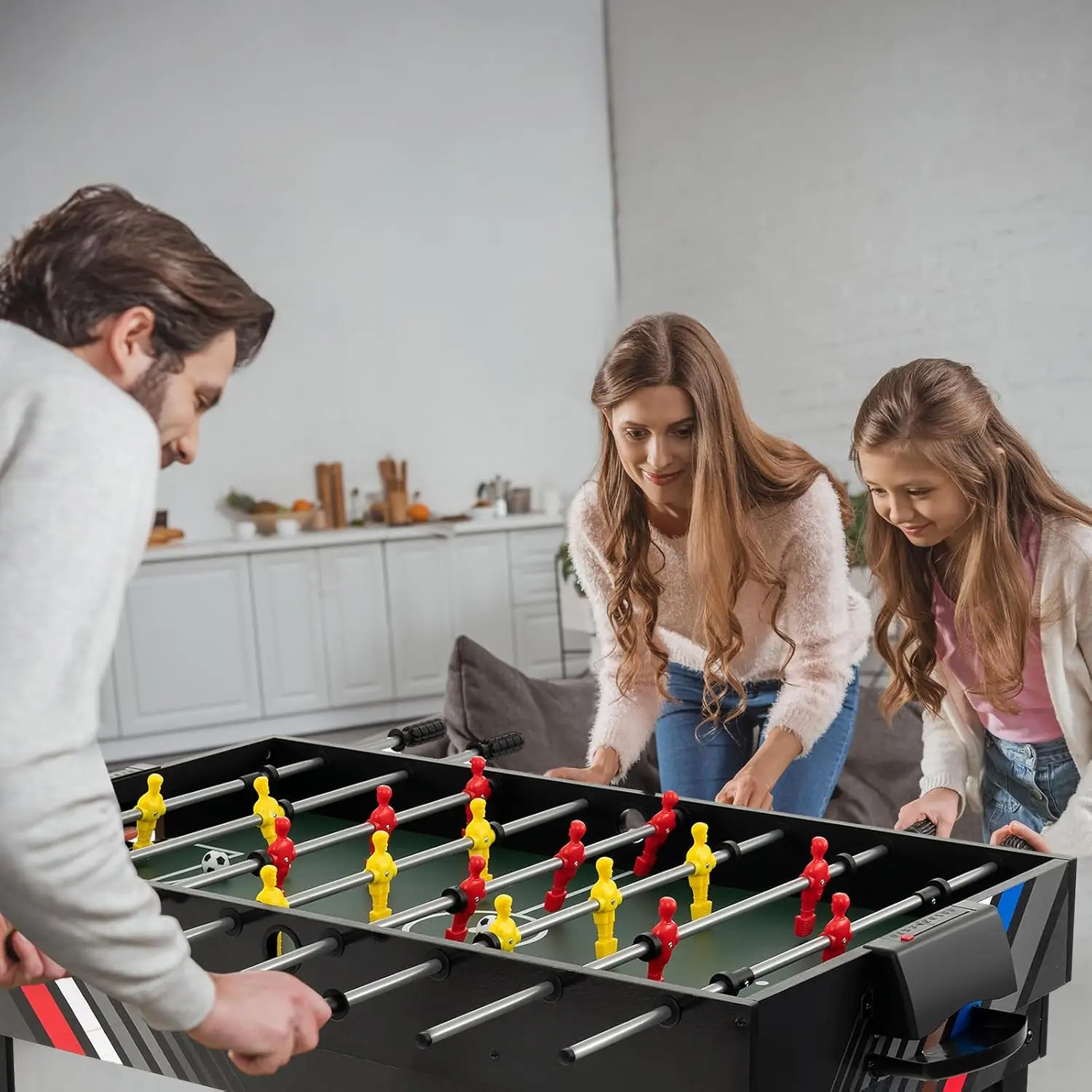 49" Multi Game Table, 4 in 1 Game Table with Foosball Table, Pool Billiards, Air Hockey & Table Tennis, Complete Combination