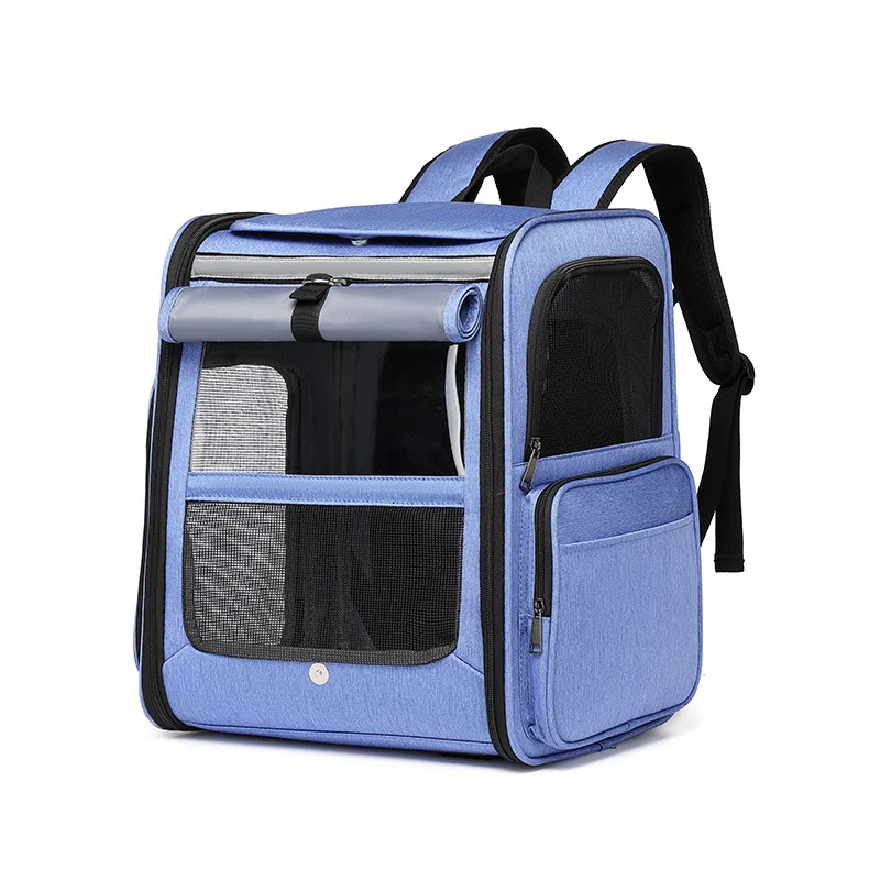 

Dog Carrier Bag Pet Double Shoulder Backpack Breathable and Comfortable Sturdy Frame Breathable Foldable Dog Double Doors Bag