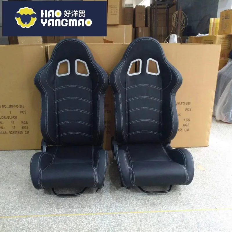Suitable for Racing Bucket Car Seats Universal Black Suede Leather Racing Seat With Double Slide Adjustable Race Seats