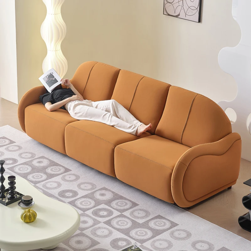 

Mavisun Massage Sofa Orange Fabric Electric For 2- 3 People Microfiber Leather Sponge Recliner Couch Smart Sofa For Living Room