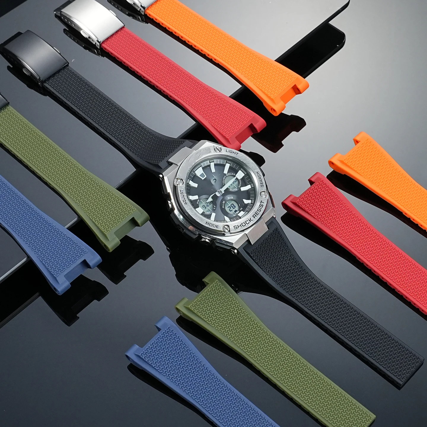 

Ремешок для часов из силиконовой резины для Casio G-SHOCK серии GST GST-W300 210 400G S310 S330 B100 GST-W120L s120 спортивный ремешок-браслет