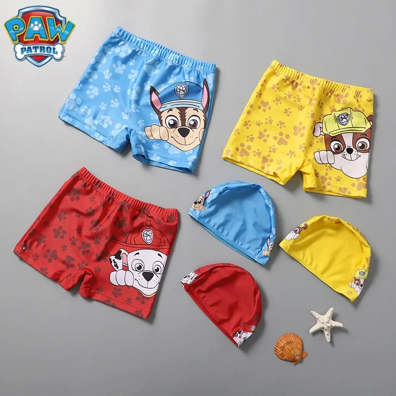 New Paw Patrols Swimsuit Children's Printed Underpants Hat Chase Rocky Marshall Underwear Kids Toys Swimming Suit Children Gifts