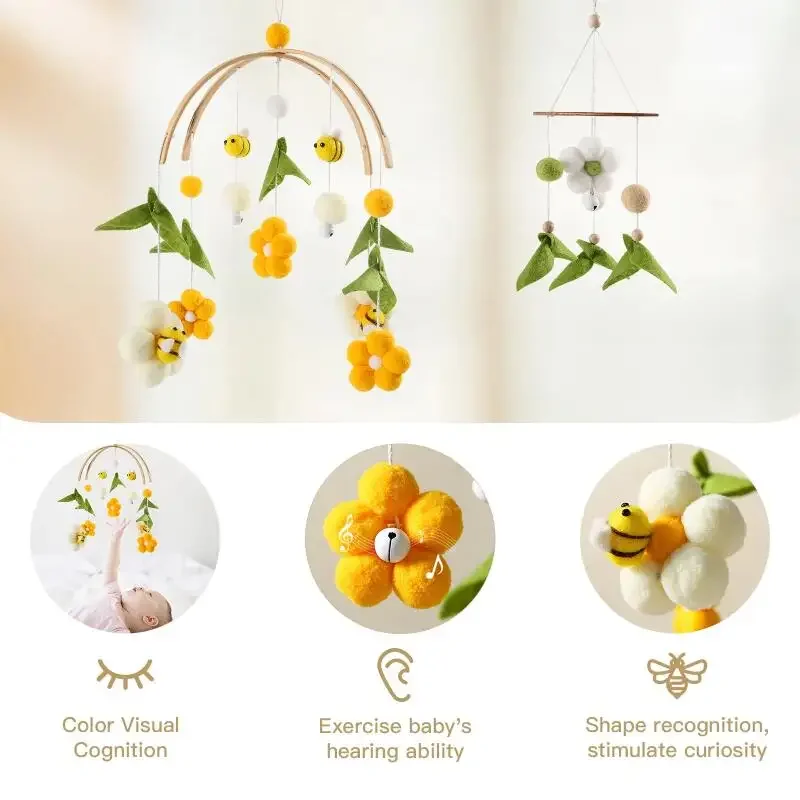 Zabawki dla niemowląt 0-12 miesięcy: bąbelki, dzwoneczki, kwiatki, plecione zabawki, bawełniane grzechotki, drewniane dzwoneczki, karuzele nad łóżeczko, akcesoria dla niemowląt, prezenty dla noworodków.