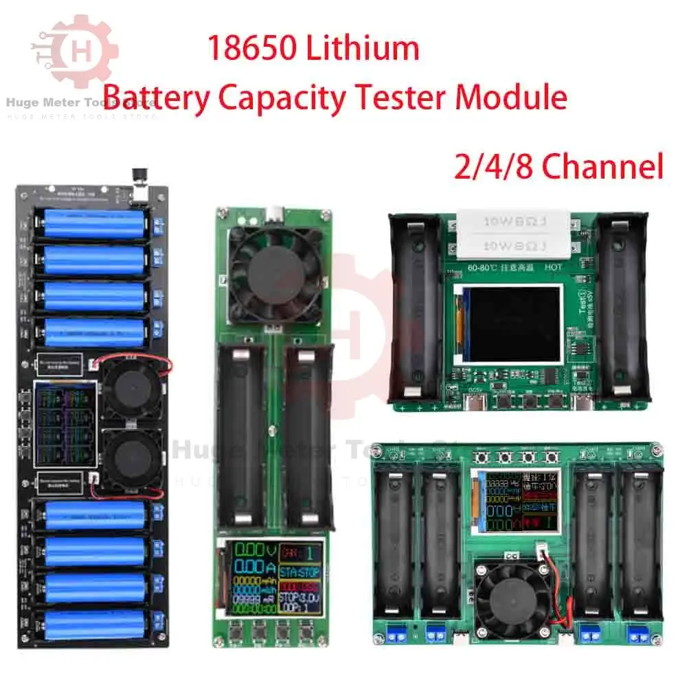 

18650 Lithium Battery Capacity Tester Module Type-C 2.4 Inch Color Screen Display 8 Channel Charging and Discharging Module