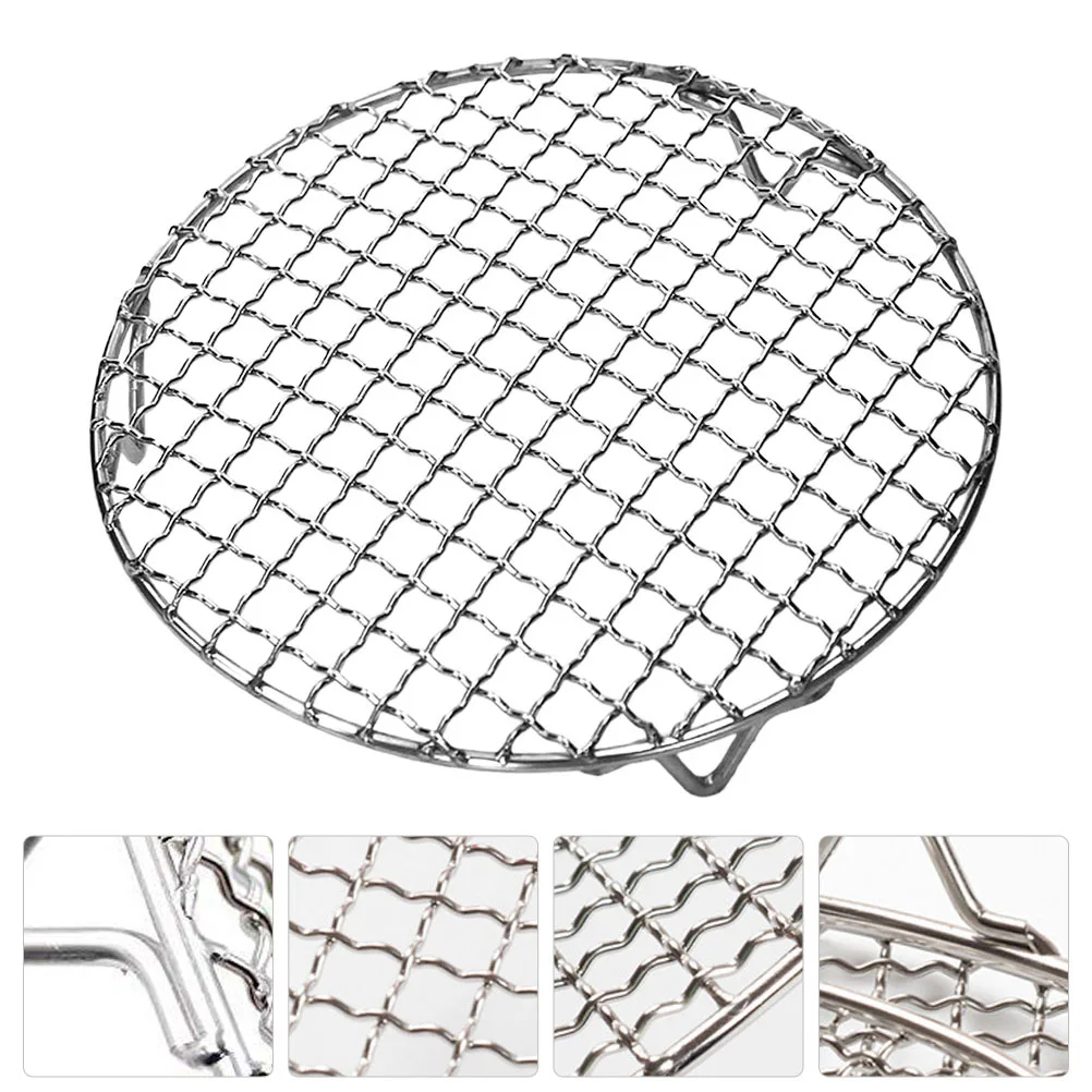 

Stainless Steel Barbecue Rack With Feet Grilling Grid For Steak Fish Vegetables Outdoor Camping Picnic Bbq Grill Accessory