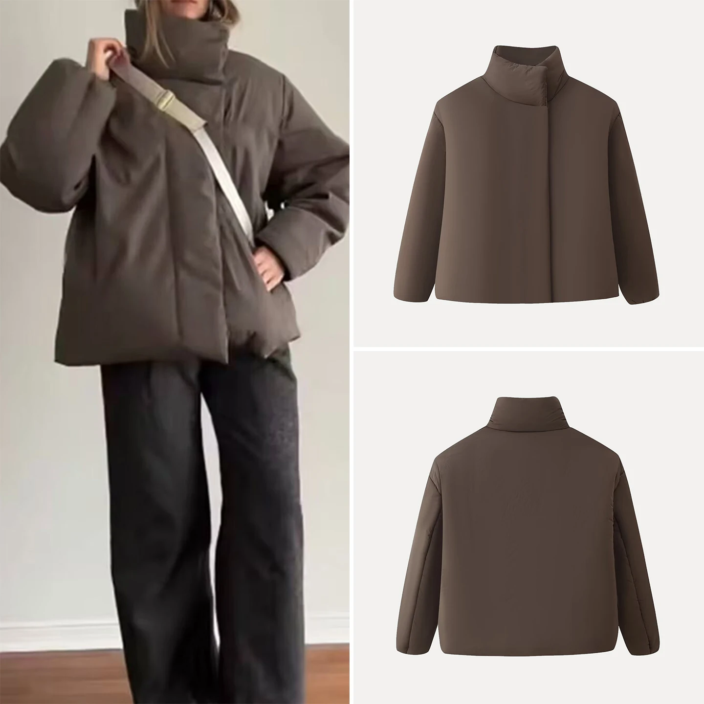 

Новое зимнее женское пальто Faion Personali Long Sve с воротником-стойкой и секретными пуговицами Simplici Sle, женская верхняя одежда