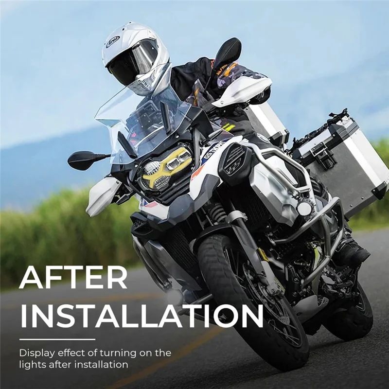 A13F-Headlight Protector With 3 Fluorescent Covers For BMW R1200GS LC GSA R1250GS R 1250GS ADV Adventure