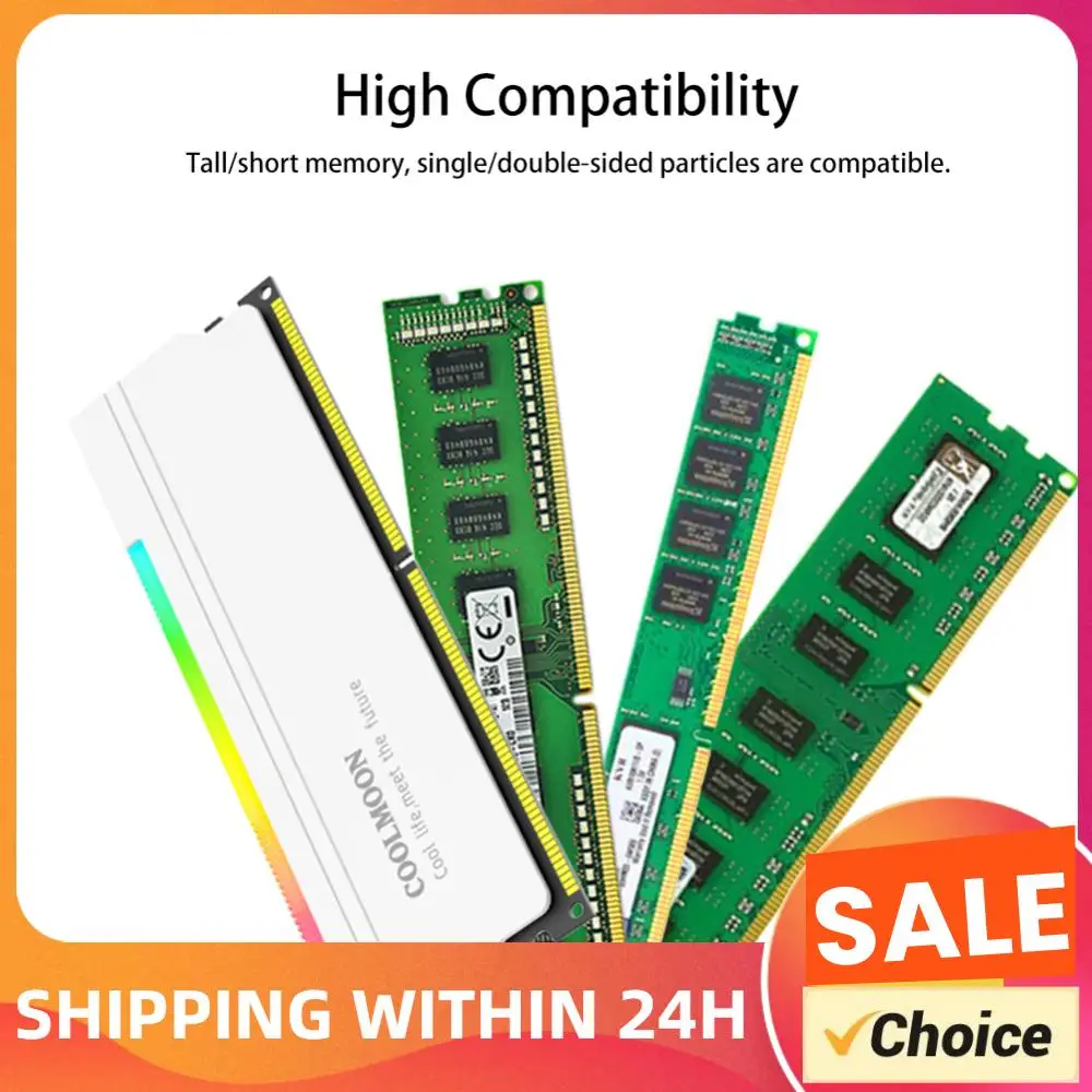 

5V-3PIN ARGB DDR Memory RAM Cooler Aura Sync Heat Spreader Cooler with Thermal Silicone Pad for Desktop Computer PC Memory