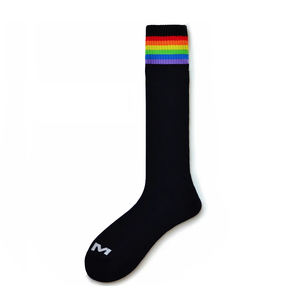 

Rainbow Striped Hosiery Tall Stockings Fashion Sports Casual Football Socks Sports