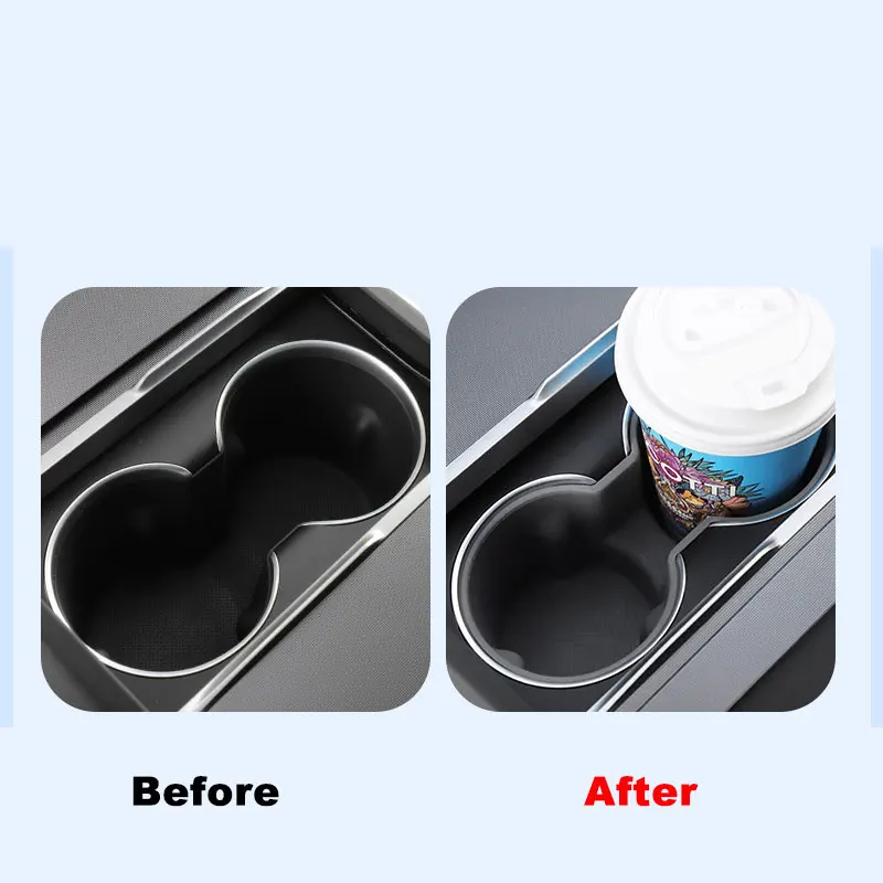 Cup Holder for Tesla Model 3 Highland 2024 Pink White Silicone Water Bottle Holder Insert Modified Interior Accessories Model3