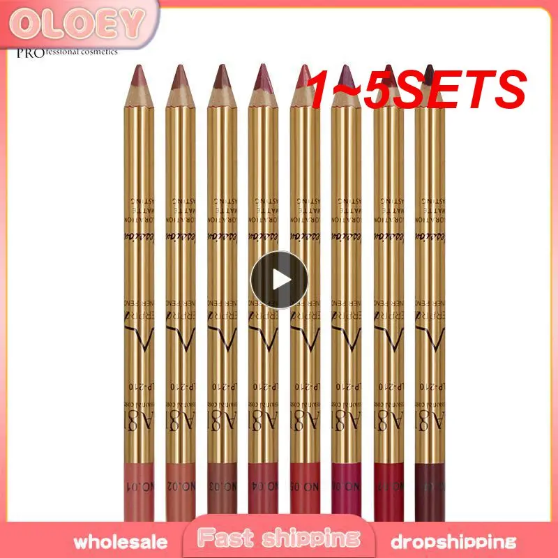 1 ~ 5 ชุด Lipgloss ลิปสติกชุดปากกา Lip Liner ปากกา Lip Contouring ปากกา Soft Smooth Lipliner ลิปสติกลิปสติกชุดของขวัญแต่งหน้า