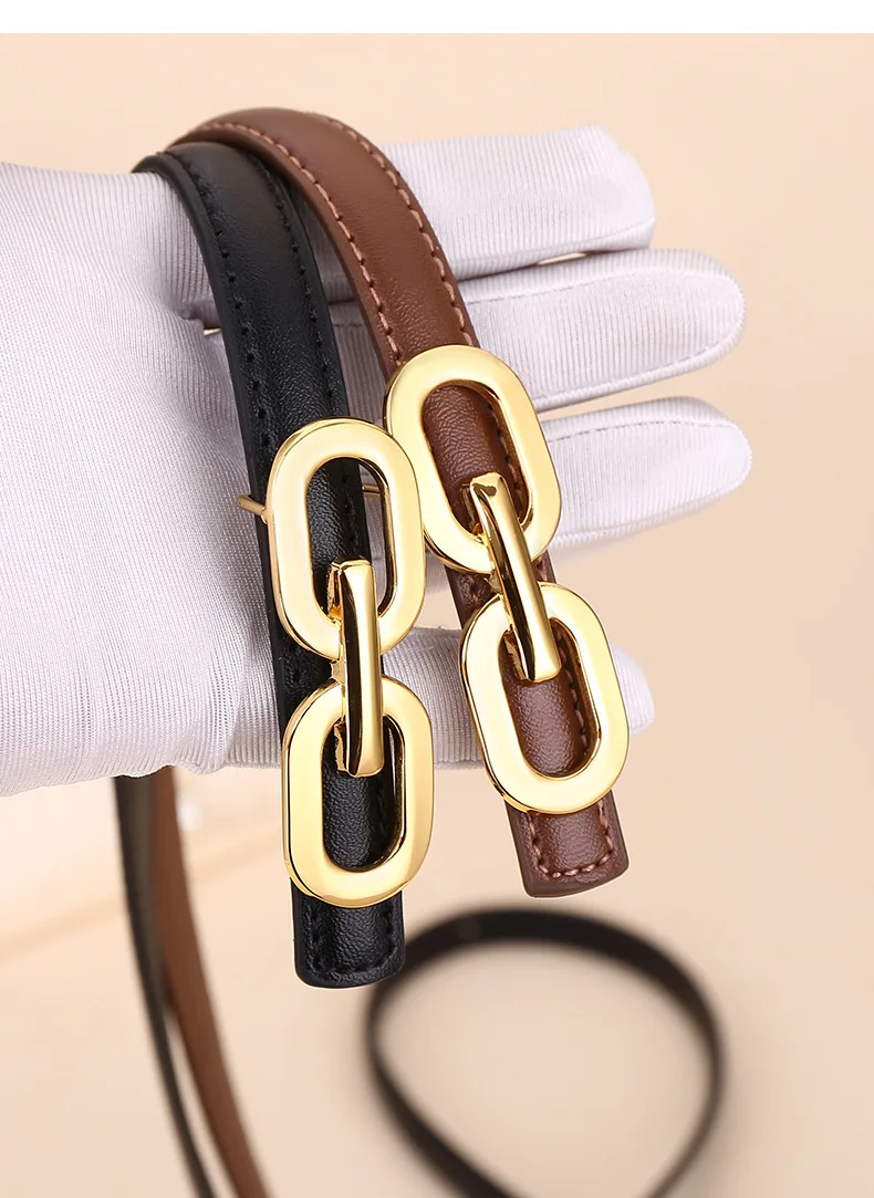 Hochwertiger Damengürtel; Feine und leichte Luxus-Modeaccessoires; Ledergürtel für Damen; Vielseitiger 8-förmiger Gürtel für – Detail 27