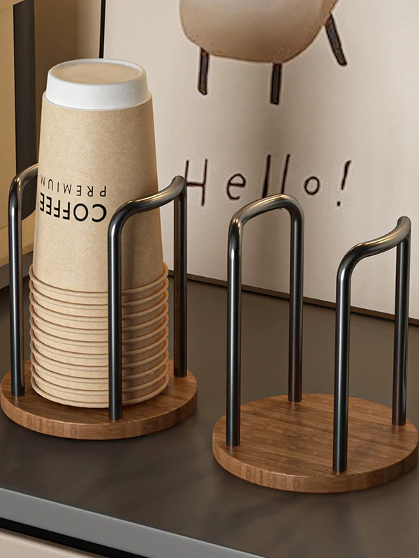 

Держатель для одноразовых стаканов из орехового дерева, органайзер для бумажных стаканов, настольная подставка для кофе и чая, удобный держатель для стаканов, премиум-класс