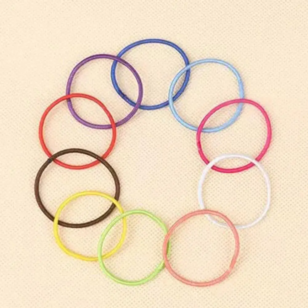 10pcs เด็กเชือกผมความยืดหยุ่นสูงสียาง Band ภาษาฝรั่งเศสคํา Braid เชือกไม่มีรอยต่อสําหรับสาวผมวงผม Accessor