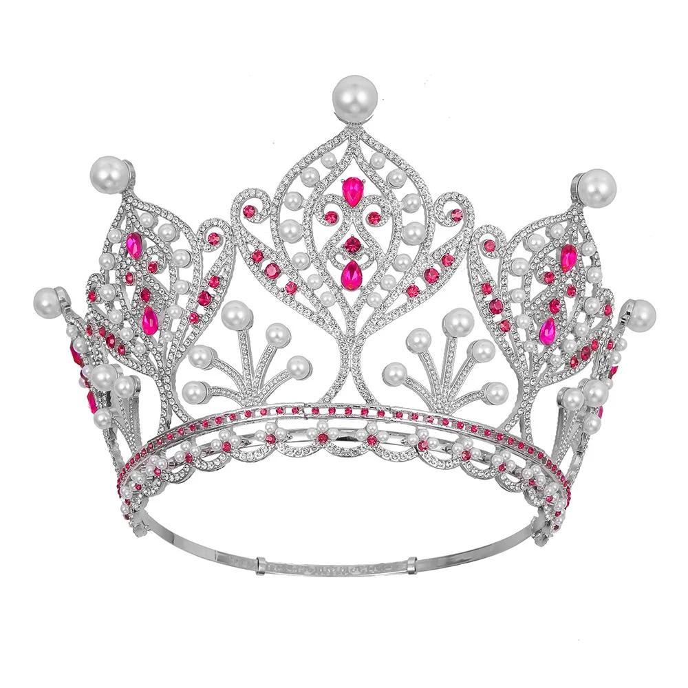 

European and American brides, pearl crowns, hair accessories, crowns, Baroque queens, runway crowns, oversized full crowns, and