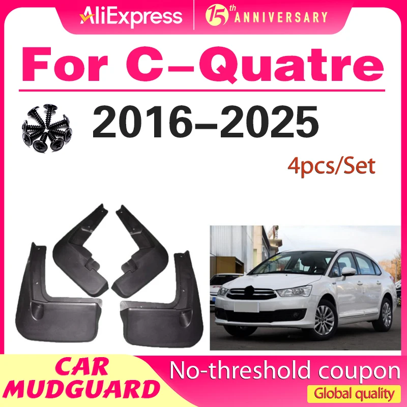 

Greatroad Mudflaps For Citroen C-Quatre 2016-2025 2019 2020 2021 2022 2023 2024 Guard Mudguards Mud Flaps Fender Car Accessorie
