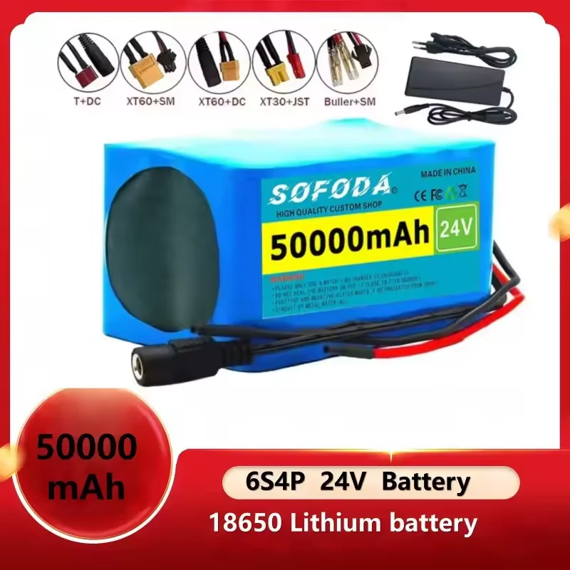 

NEW 6s4p 24V 50Ah 18650 Battery Lithium Battery 25.2v 50000mAh Moped /Electric/Li Ion Battery Pack