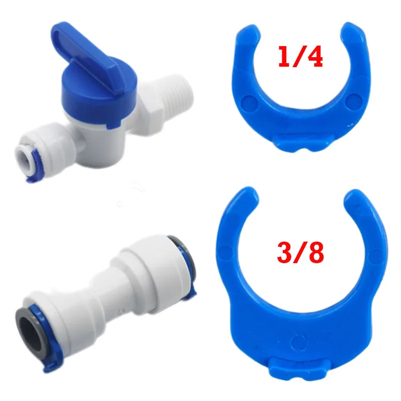 Raccords de filtre à eau pour osmose, pince en C, clip de tête rapide, allergique, barrage RO, supporter ficateur d'eau, tuyau OD, 1/4 ", 3/8", 10 pièces, 50 pièces